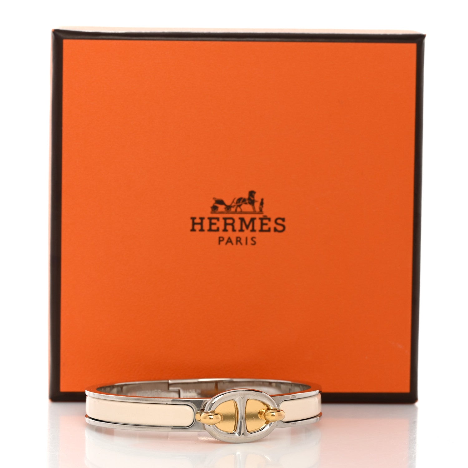 Hermes Enamel Mini Clic Chaine d'Ancre Bracelet PM Creme 5 of 5