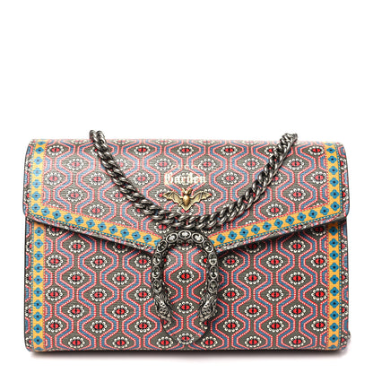 Gucci Azalea Calfskin Crystal Printed Garden Dionysus Chain Wallet Multicolor 1 of 12