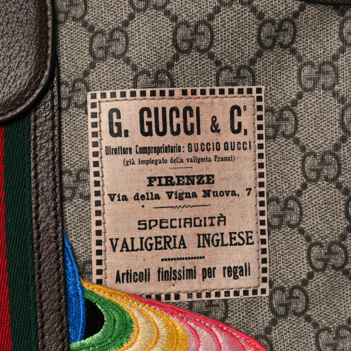 Soft GG Supreme Monogram Courrier Medium Duffle Bag Beige New Acero Multicolor