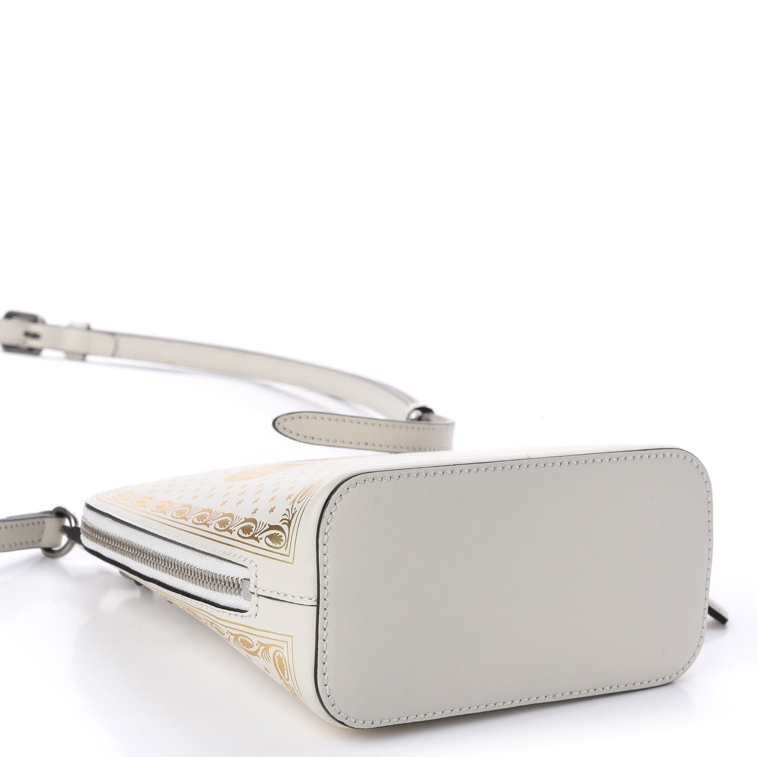Gucci X SEGA Calfskin GUCCY Stars Mini Dome Shoulder Bag Mystic White Gold 4 of 10