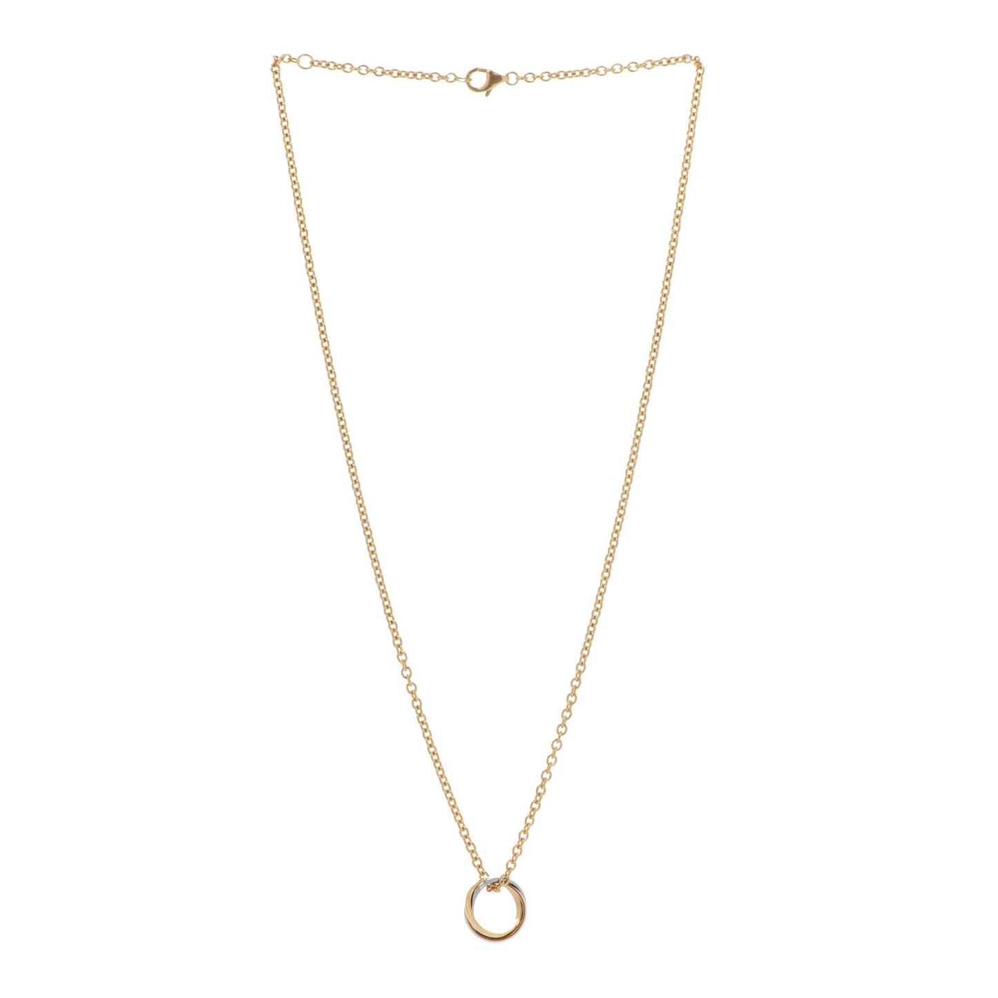 18K Pink Yellow White Gold Baby Trinity Pendant Necklace