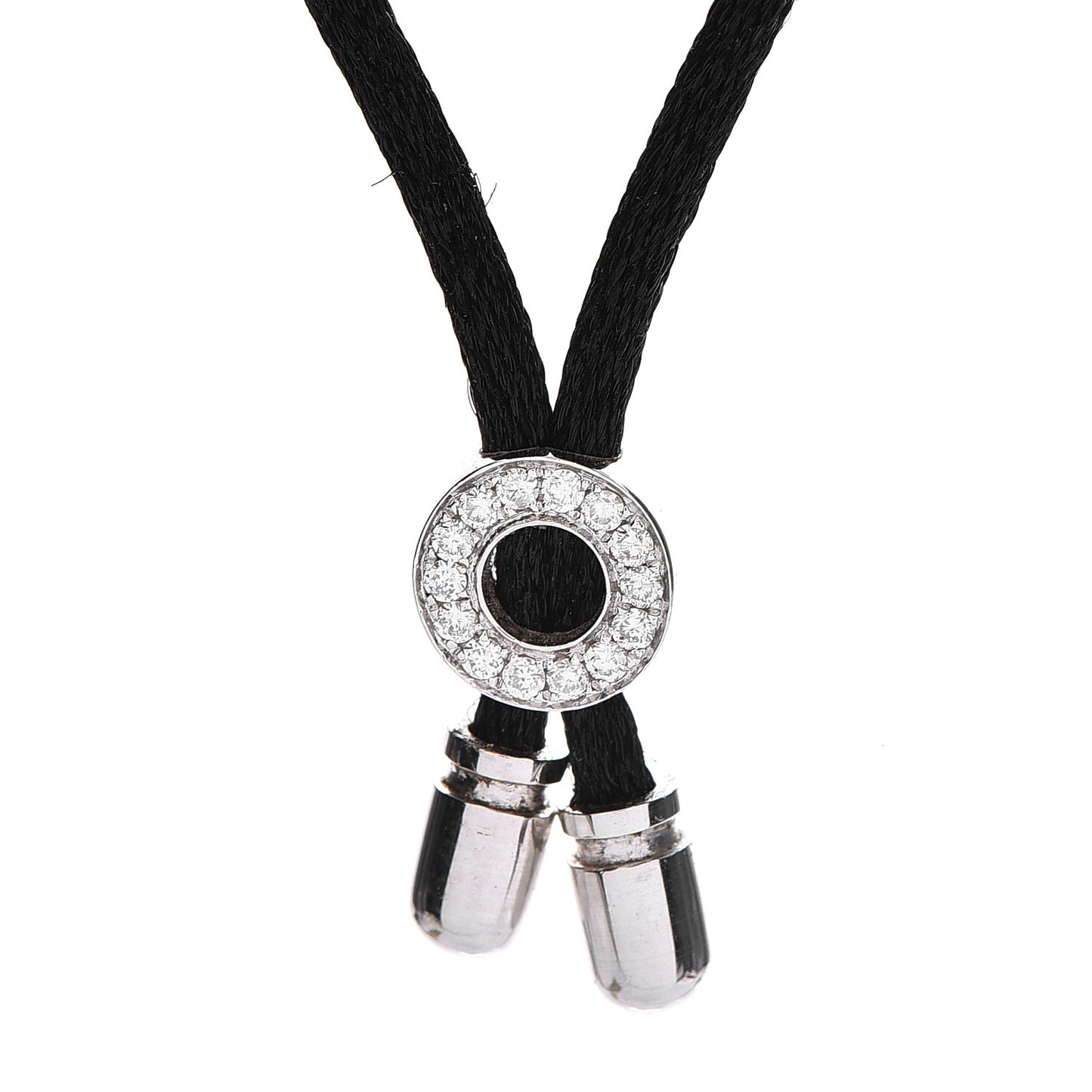 18K White Gold Diamond BVLGARI BVLGARI Pendant Cord Necklace