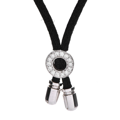 Bulgari 18K White Gold Diamond BVLGARI BVLGARI Pendant Cord Necklace 4 of 6