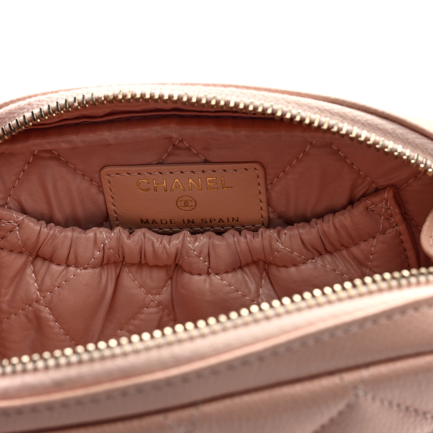 Chanel Caviar Quilted Small Curvy Pouch Cosmetic Case Light Pink 6 of 7