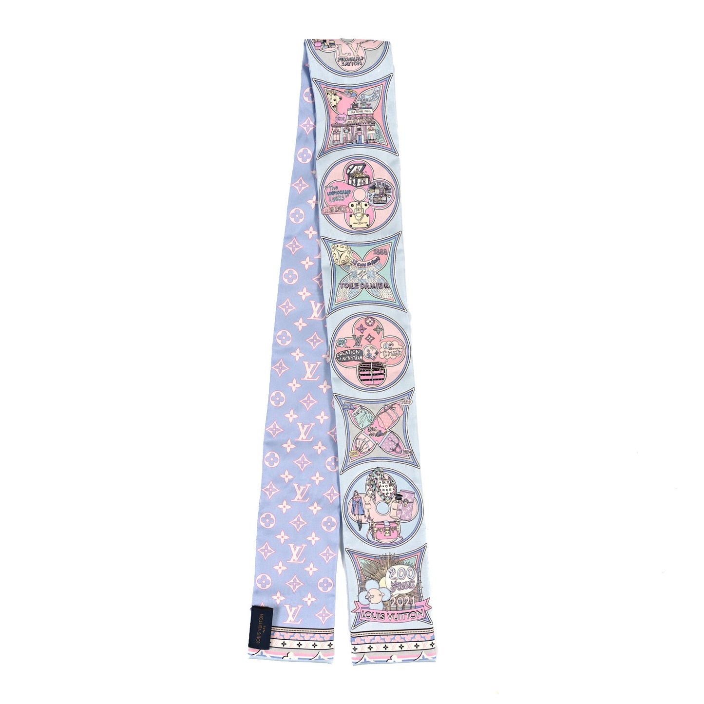 Silk Monogram Louis In A Comic Bandeau Bleu