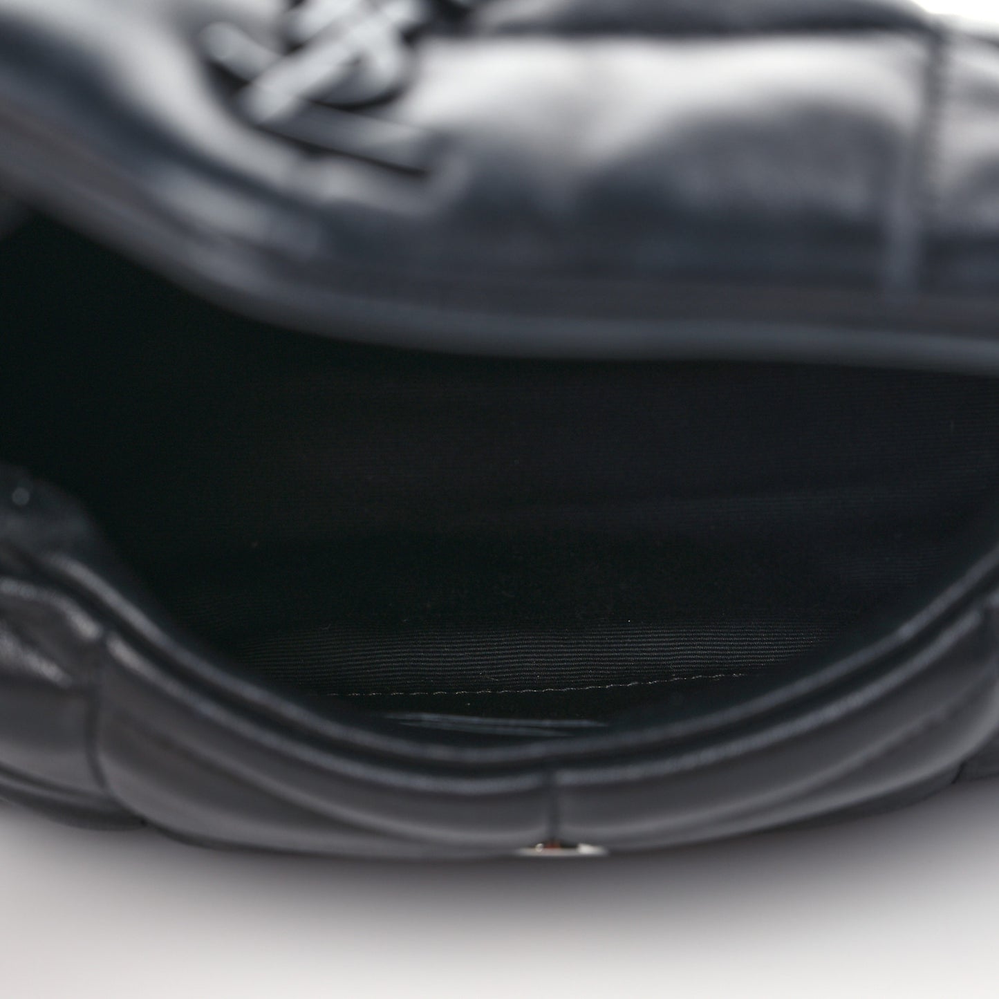 Lambskin Quilted Toy Loulou Puffer Monogram Chain Satchel Black