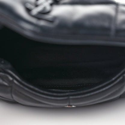 Saint Laurent Lambskin Quilted Toy Loulou Puffer Monogram Chain Satchel Black 5 of 8