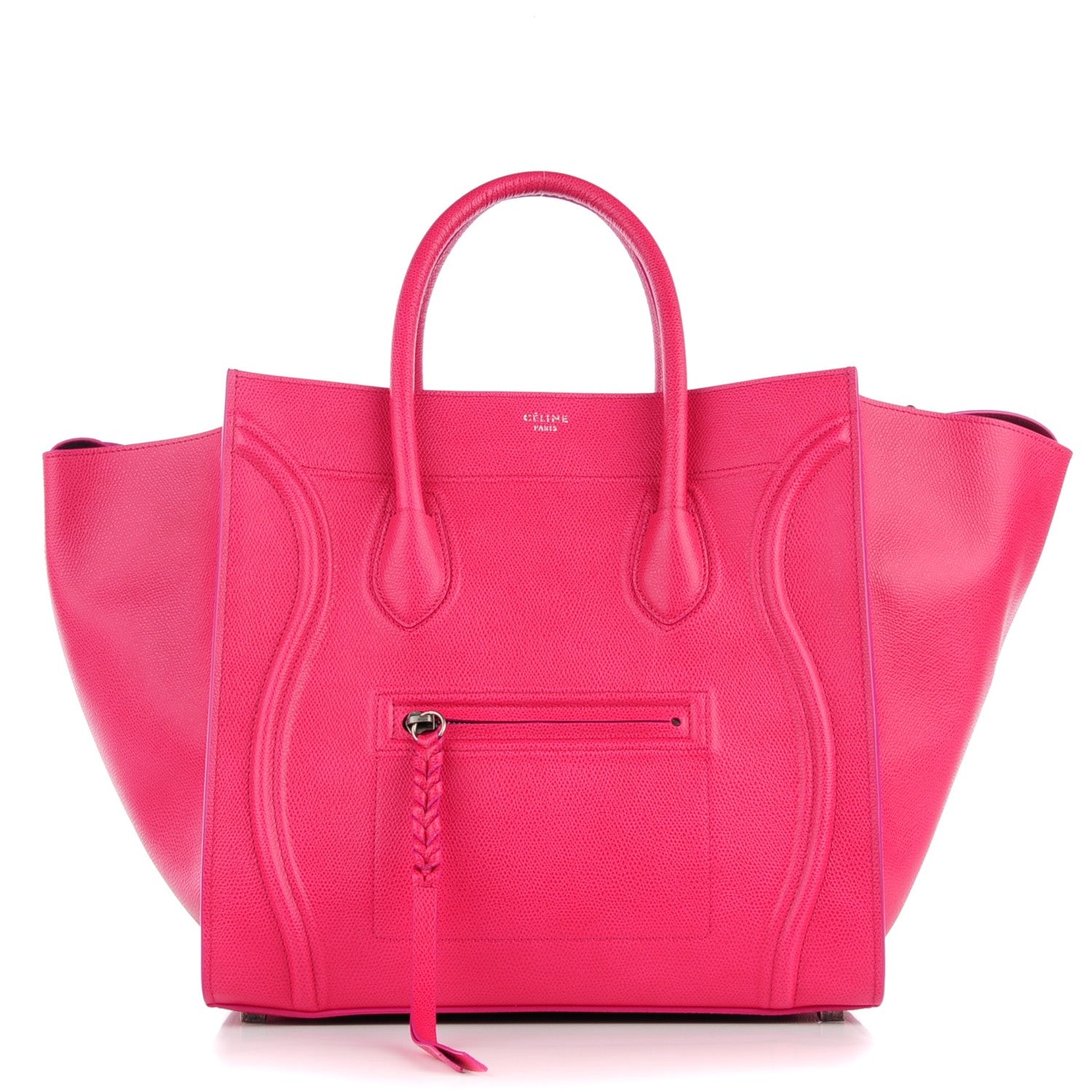 Celine Grained Calfskin Medium Phantom Luggage Fuchsia 1 of 11