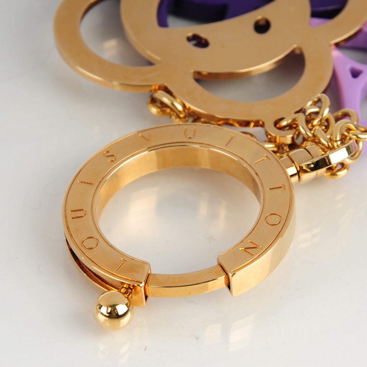 Brass Enamel Cosmic Blossom Bag Charm Violet