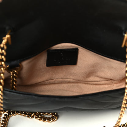Gucci Calfskin Matelasse Super Mini GG Marmont Shoulder Bag Black 4 of 8