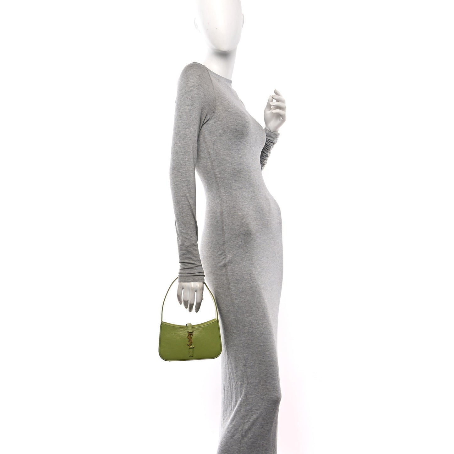 Calfskin Lizard Embossed Le 5 A 7 Mini Hobo Dull Lime