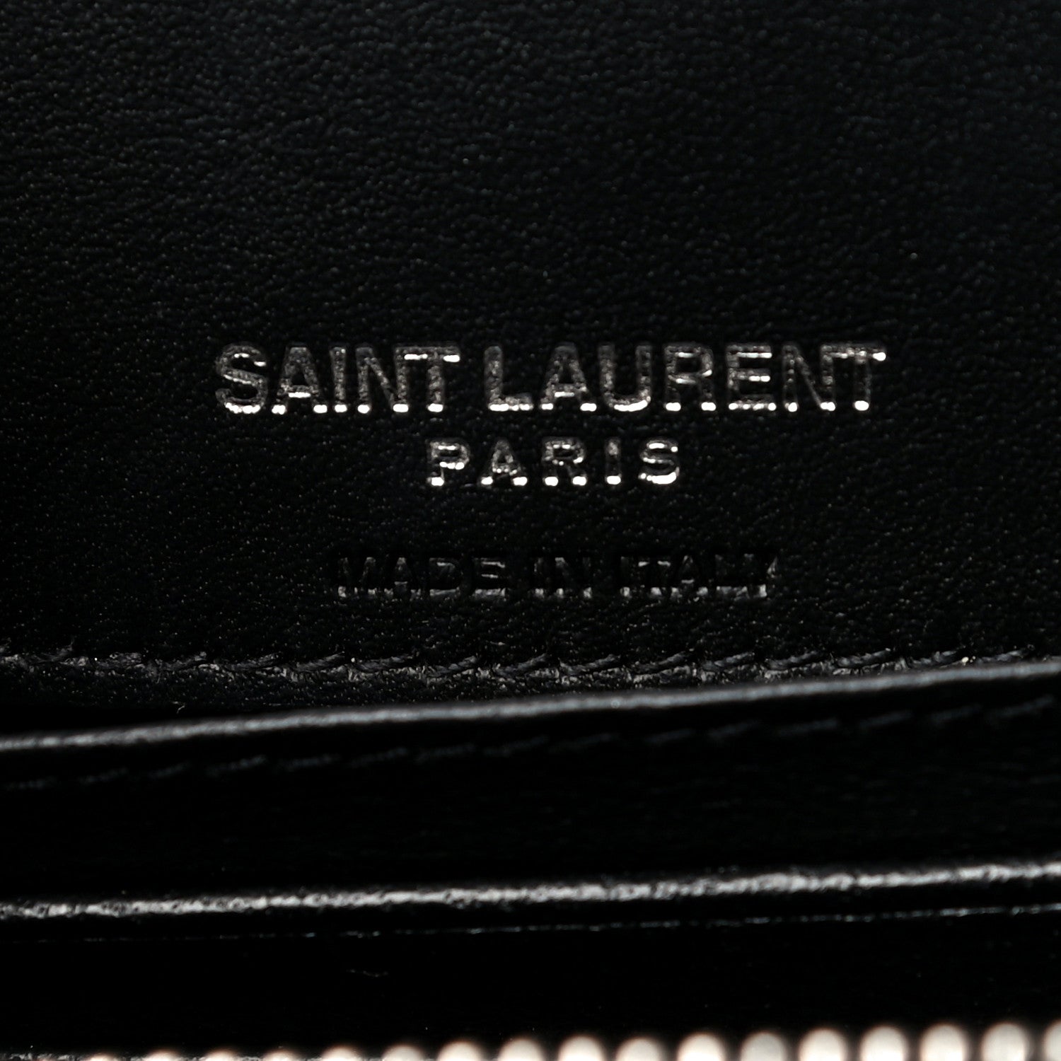 Saint Laurent Calfskin Crocodile Embossed Monogram Kate Belt Bag Black 7 of 20