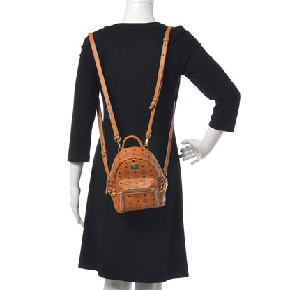 MCM Visetos Side Stud X-Mini Stark Backpack Cognac 2 of 10
