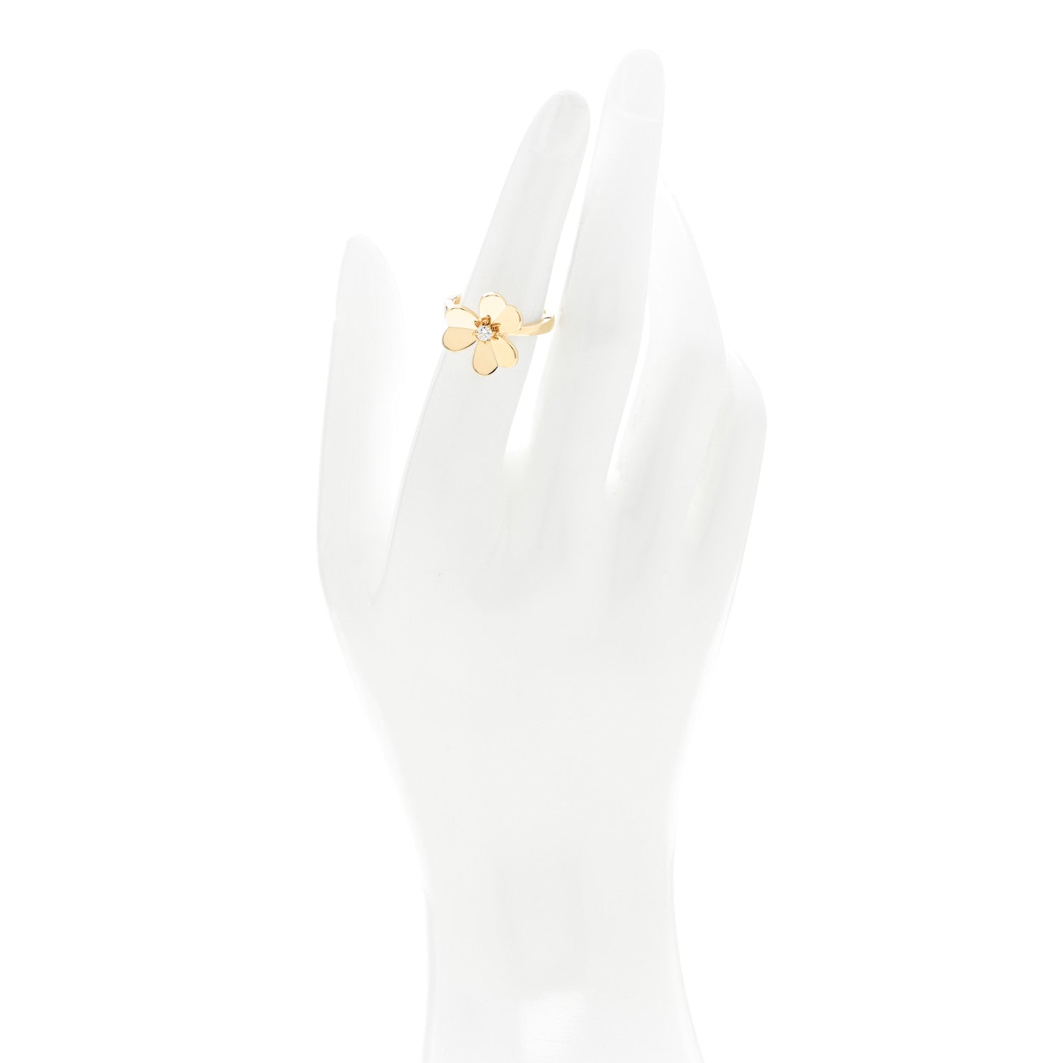 Van Cleef & Arpels 18K Yellow Gold Diamond Small Frivole Ring 51 5.75 2 of 6
