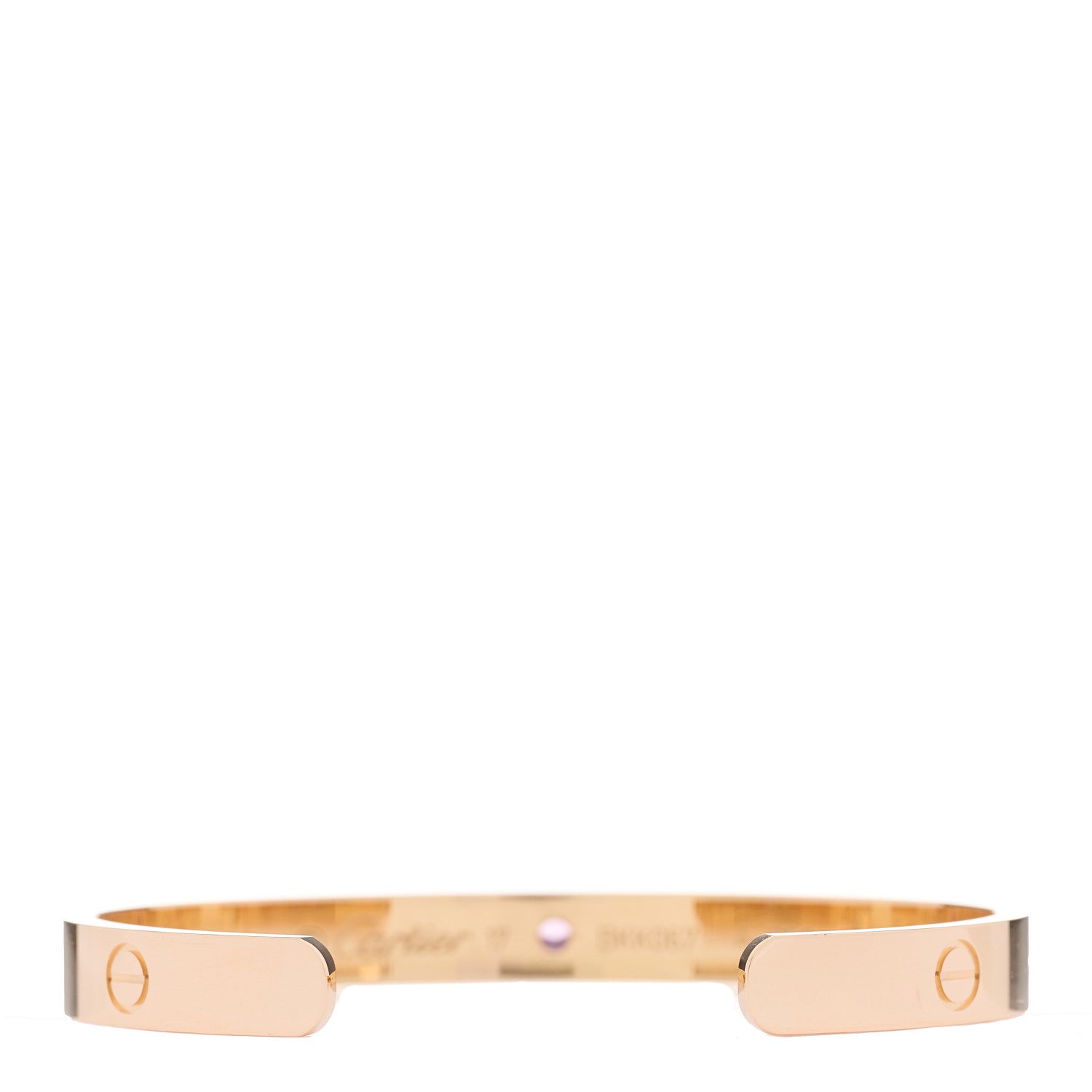 Cartier 18K Pink Gold Pink Sapphire LOVE Cuff Bracelet 17 2 of 4