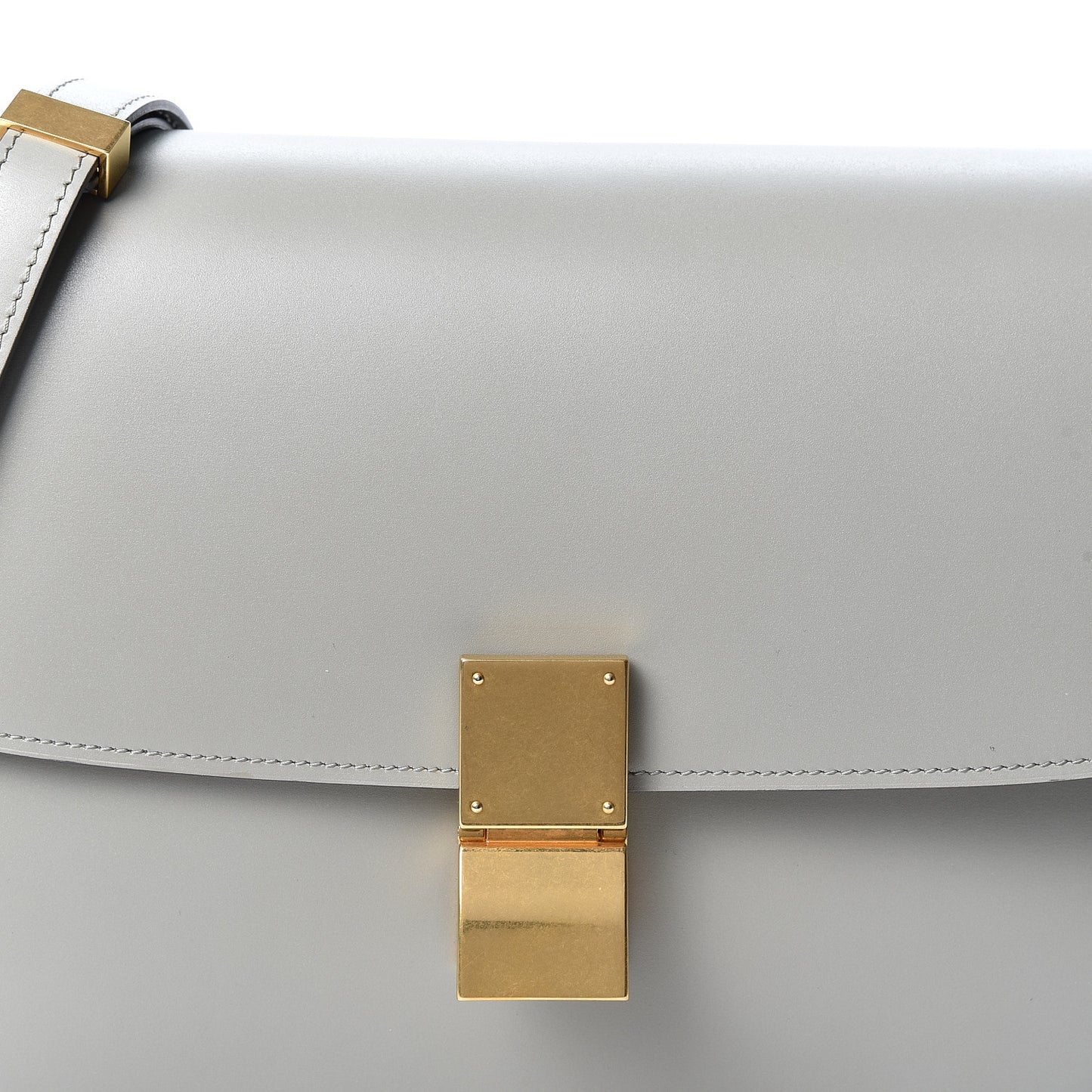 Box Calfskin Medium Classic Box Flap Bag Zinc