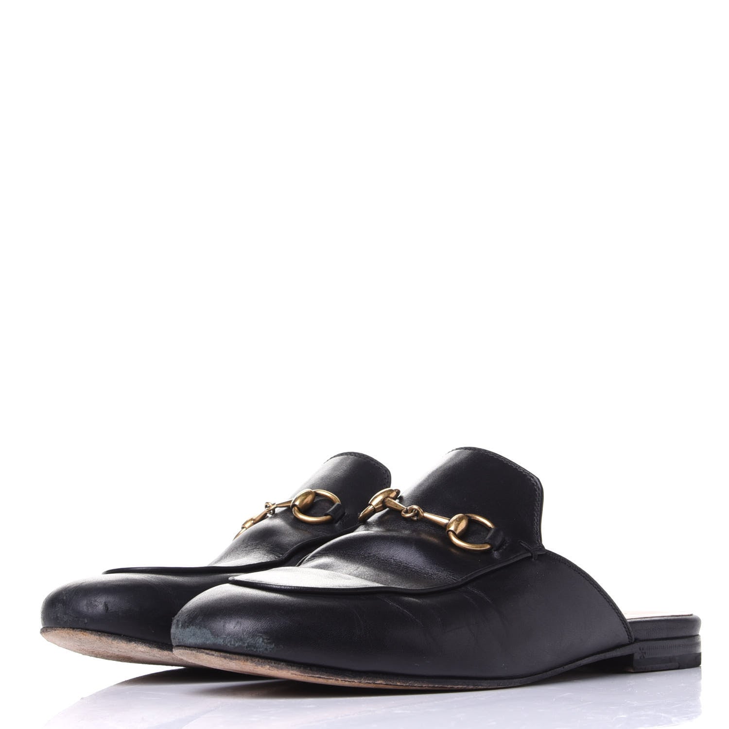 Gucci Calfskin Womens Princetown Slippers 37 Black 3 of 12