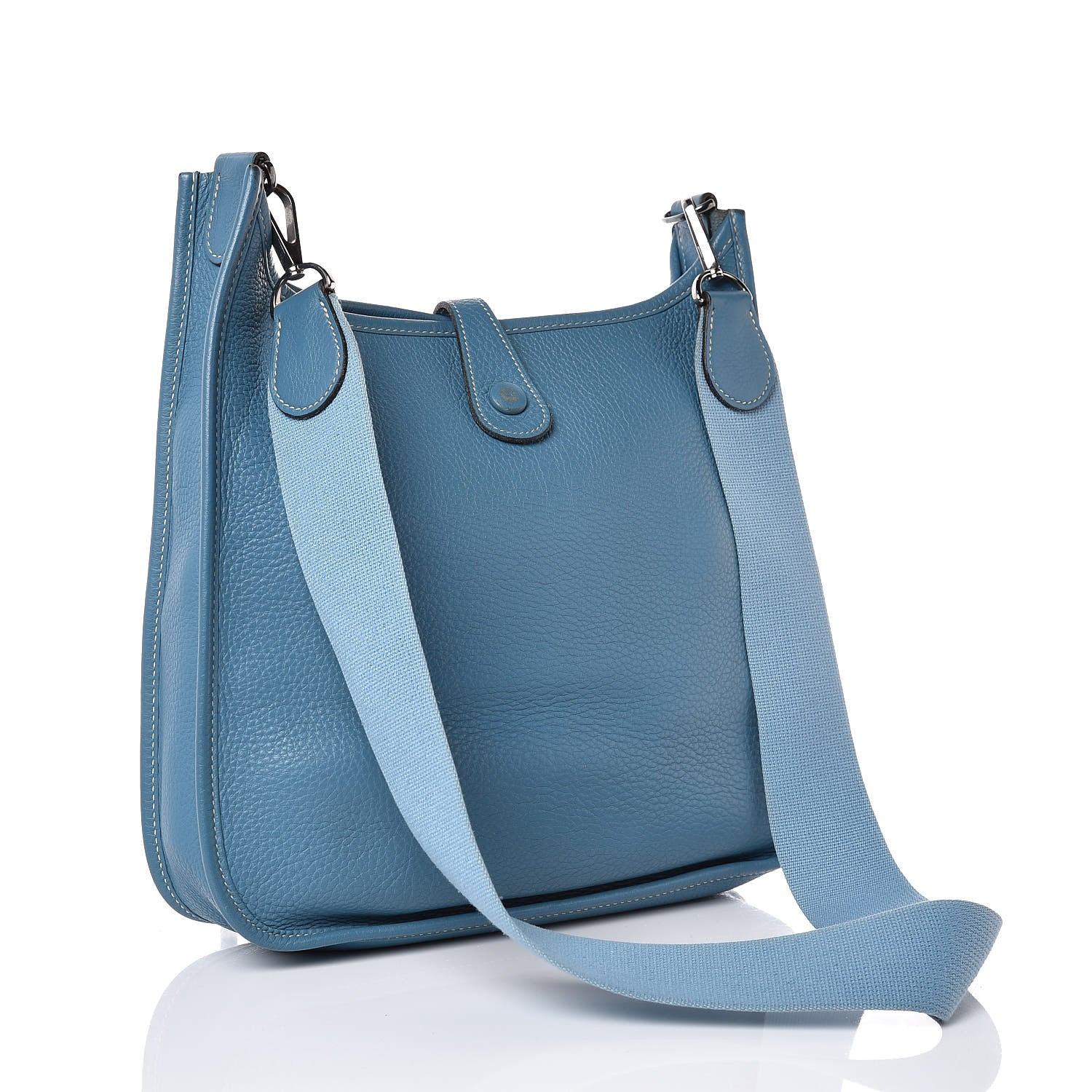 Hermes Taurillon Clemence Evelyne PM Blue Jean 3 of 8