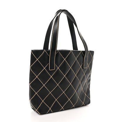 Chanel Calfskin Wild Stitch Tote Black 3 of 10
