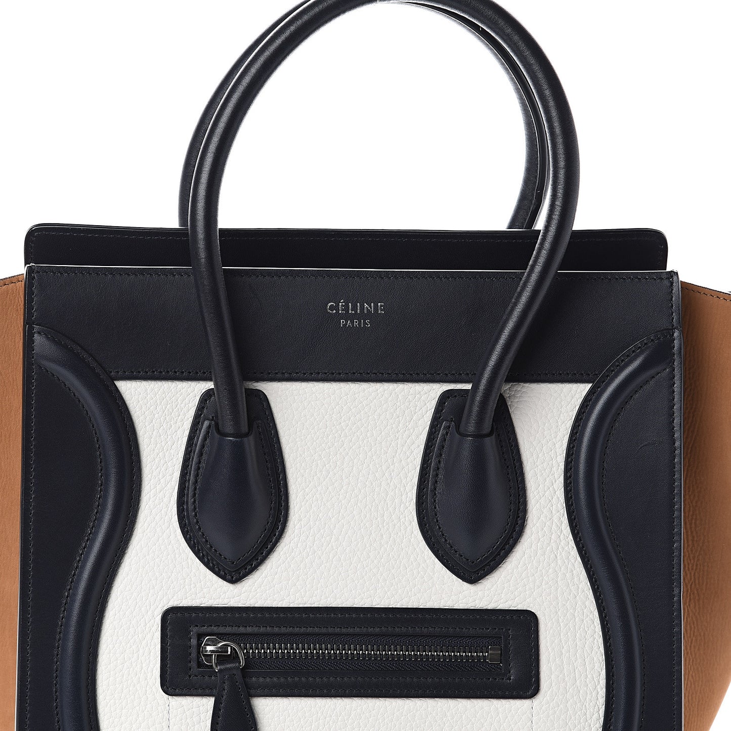 Baby Grained Calfskin Nubuck Micro Tri-Color Luggage White