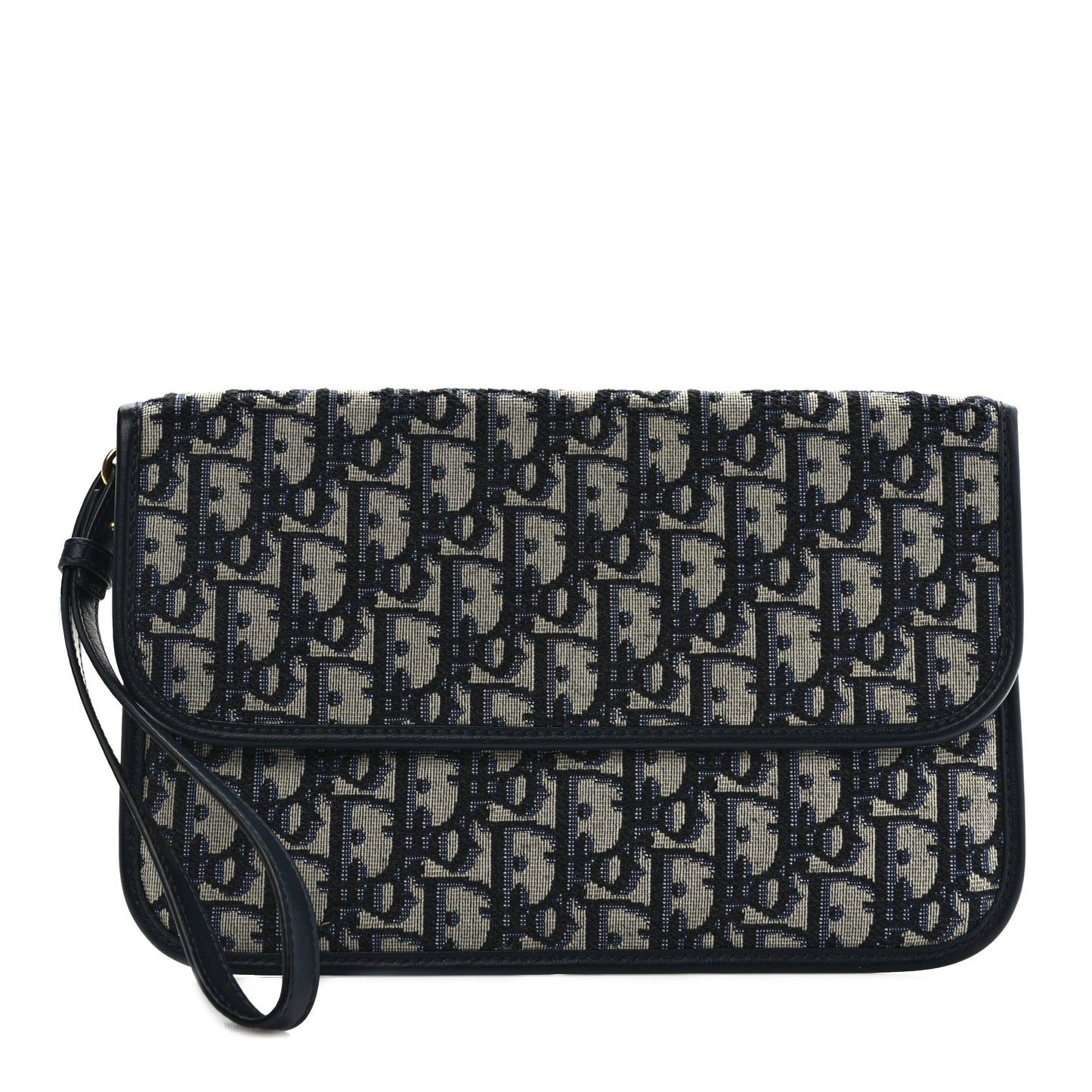 Oblique Flap Pouch Clutch Blue