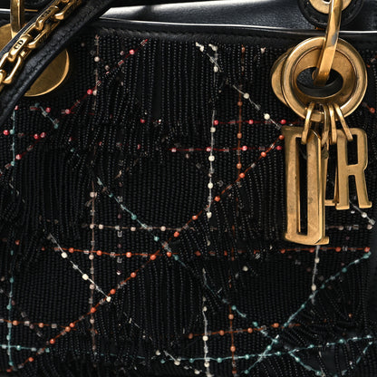 Christian Dior Lambskin Beaded Fringe Mini Lady Dior Black Multicolor 8 of 10