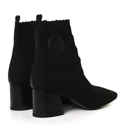 Hermes Knit Calfskin Volver Ankle Boots 36 Black 4 of 11