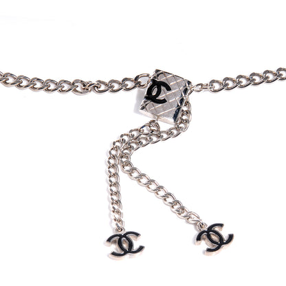 Chanel Enamel CC Cambon Chain Belt Silver Black 3 of 5