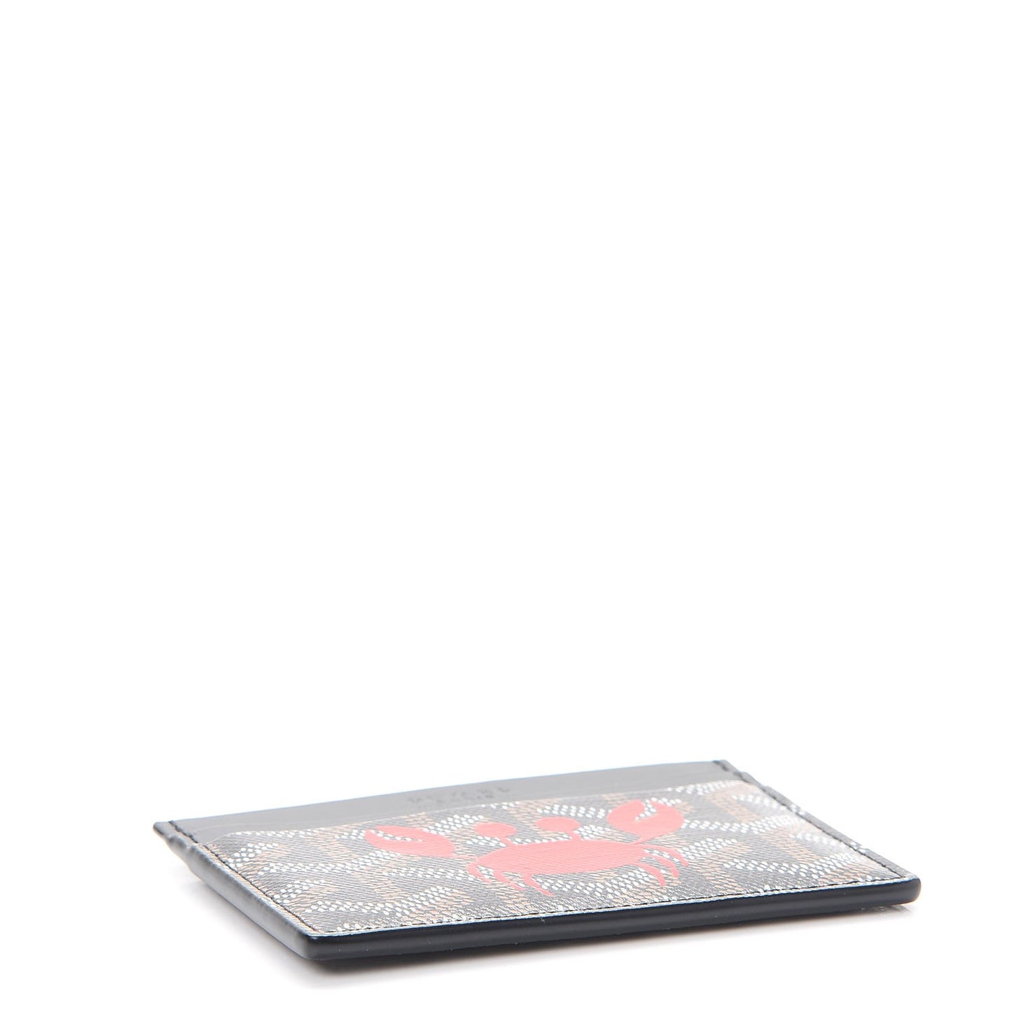 Goyardine Crab Painted Saint Sulpice Card Holder Black