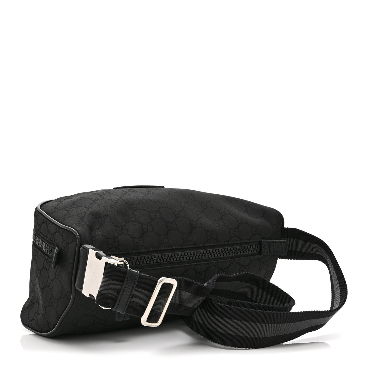 Gucci Nylon Monogram Fanny Pack Belt Bag Black 3 of 10
