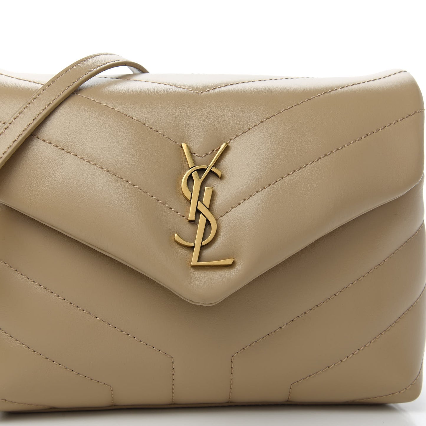 Calfskin Y Quilted Monogram Toy Loulou Crossbody Bag Dark Beige