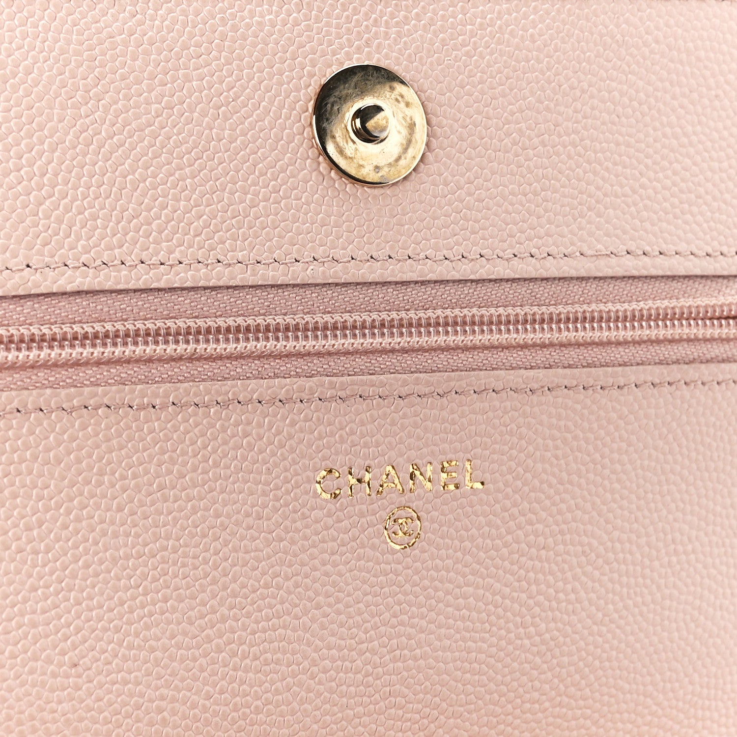 Chanel Caviar Quilted Wallet on Chain WOC Light Beige 6 of 12