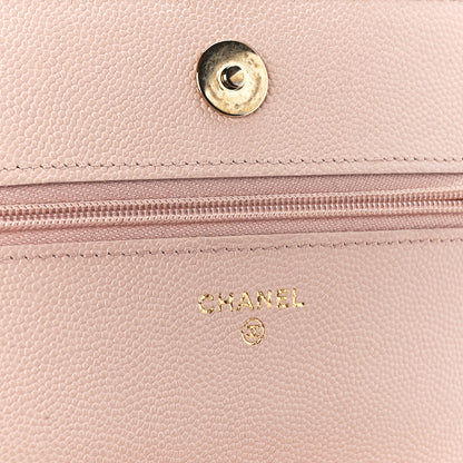 Chanel Caviar Quilted Wallet on Chain WOC Light Beige 6 of 12