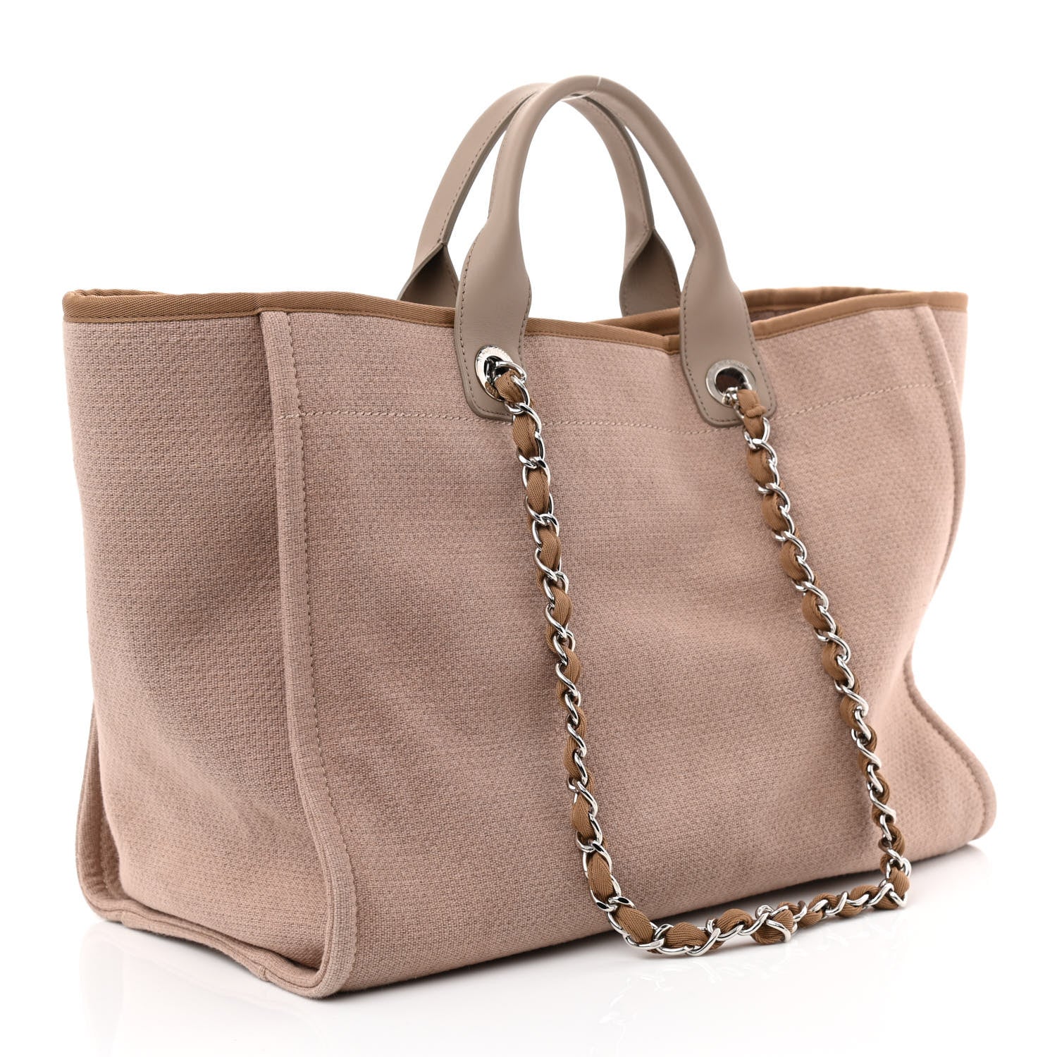 Chanel Canvas Large Deauville Tote Ecru 3 of 10