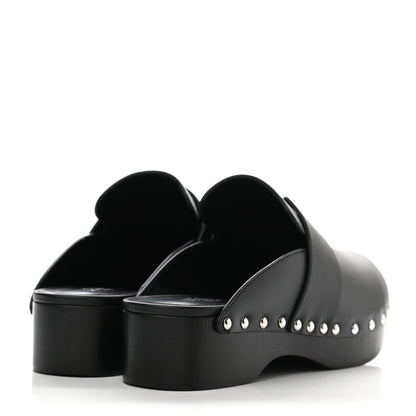 Hermes Calfskin Calya Mules 36 Black 4 of 9