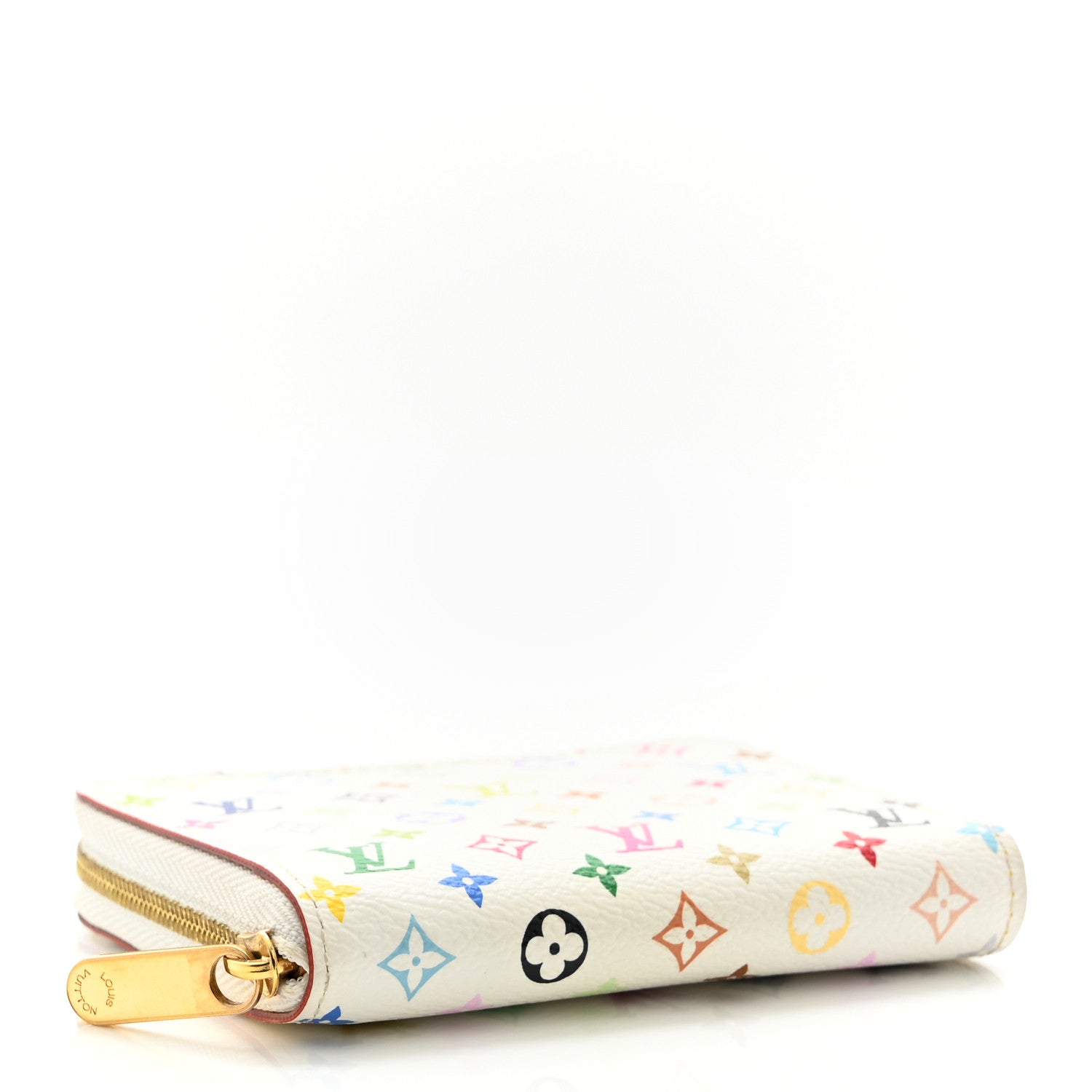 Louis Vuitton Monogram Multicolor Zippy Coin Purse Wallet White Litchi 4 of 7