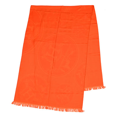 Hermes Cashmere Silk New Libris Confettis D'Ex Libris Stole Orange Vif 2 of 3