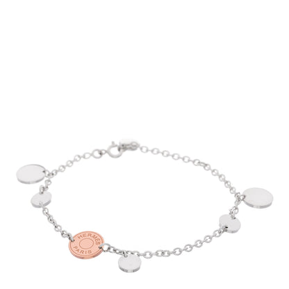 Hermes Sterling Silver 18K Rose Gold Confettis Bracelet ST 1 of 4