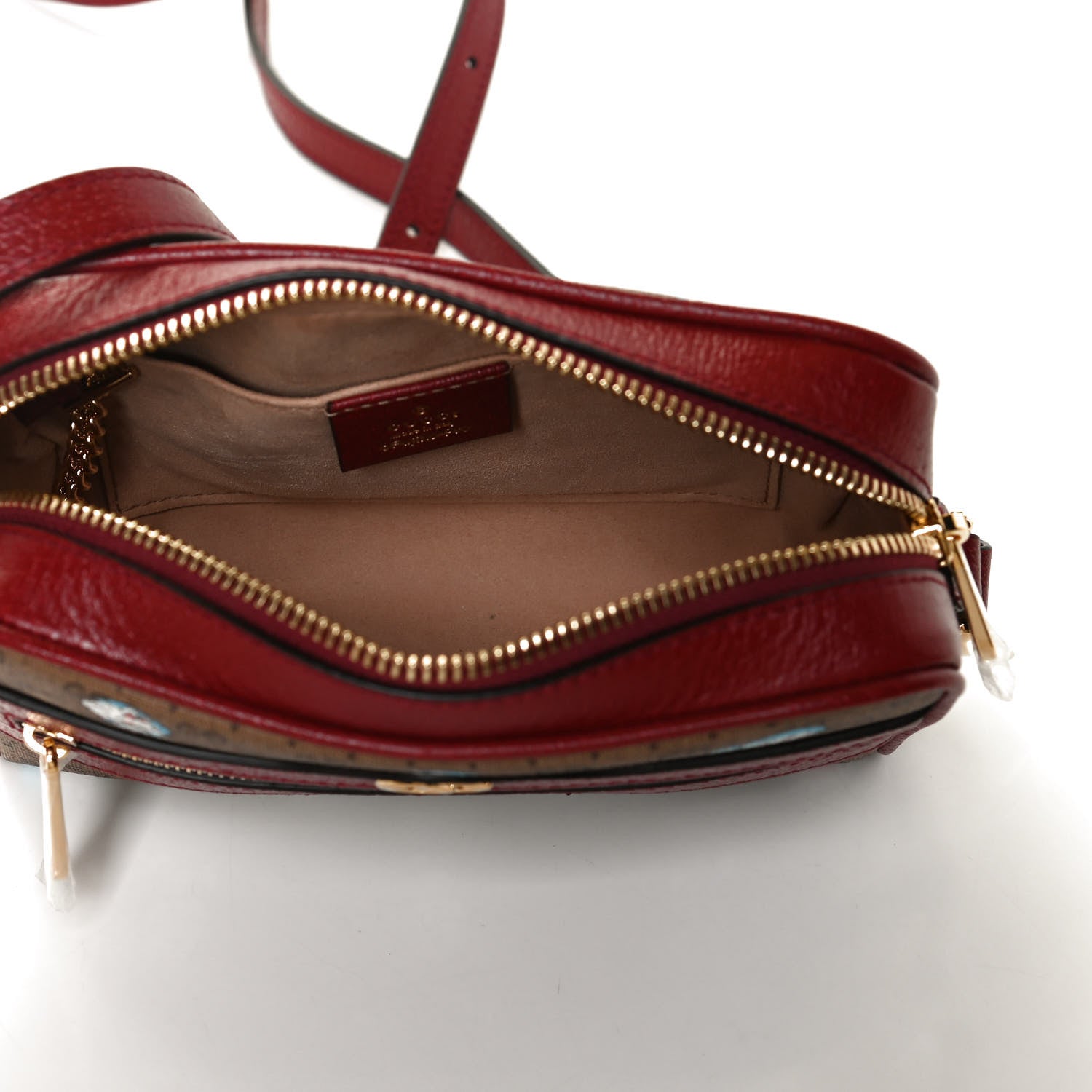 Gucci X DORAEMON Mini Vintage GG Supreme Monogram Camera Bag Beige Cherry Red 5 of 12