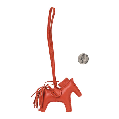 Hermes Milo Lambskin Grigri Rodeo Horse Bag Charm PM Cornaline 2 of 4