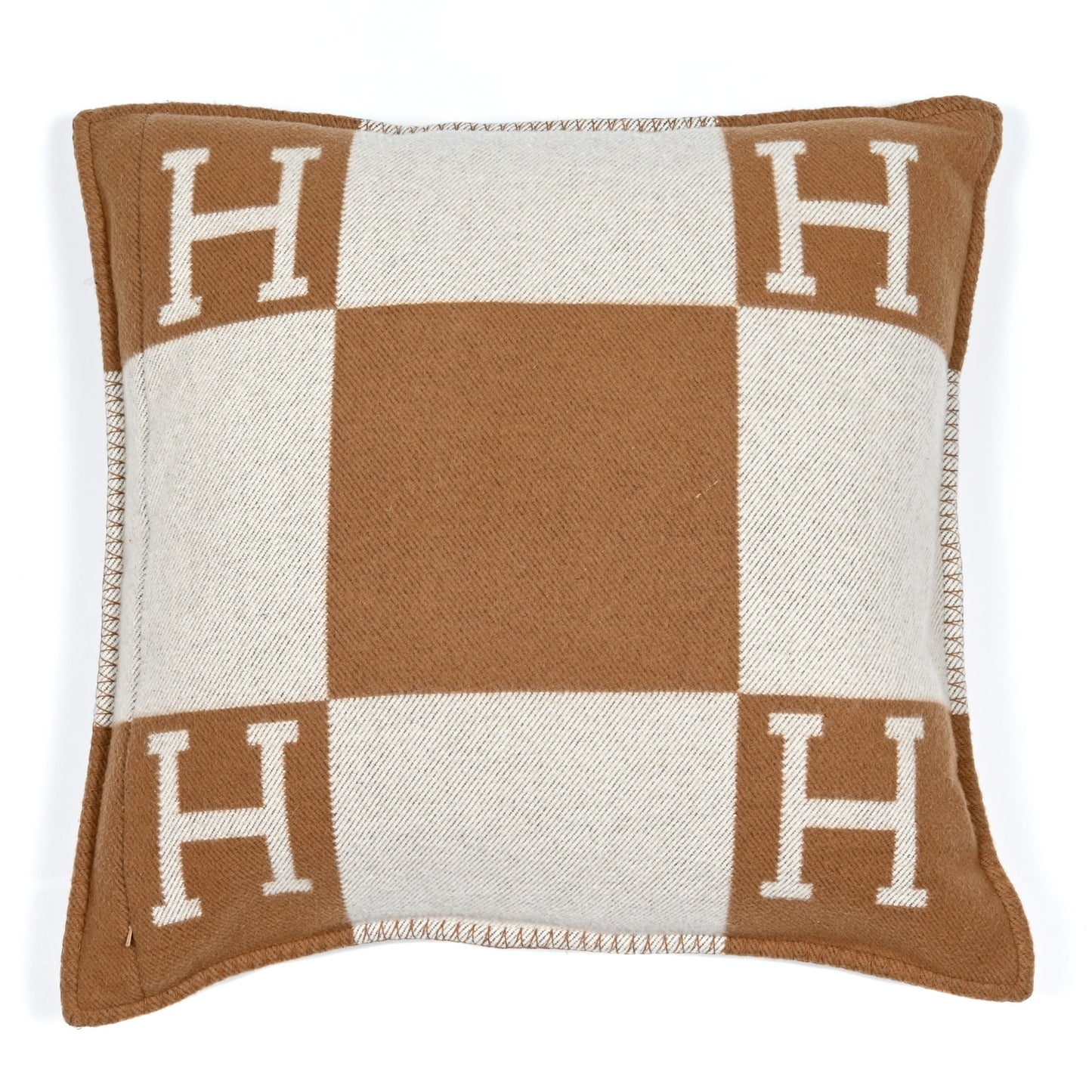 Wool Cashmere Avalon Pillow GM Ecru Camel