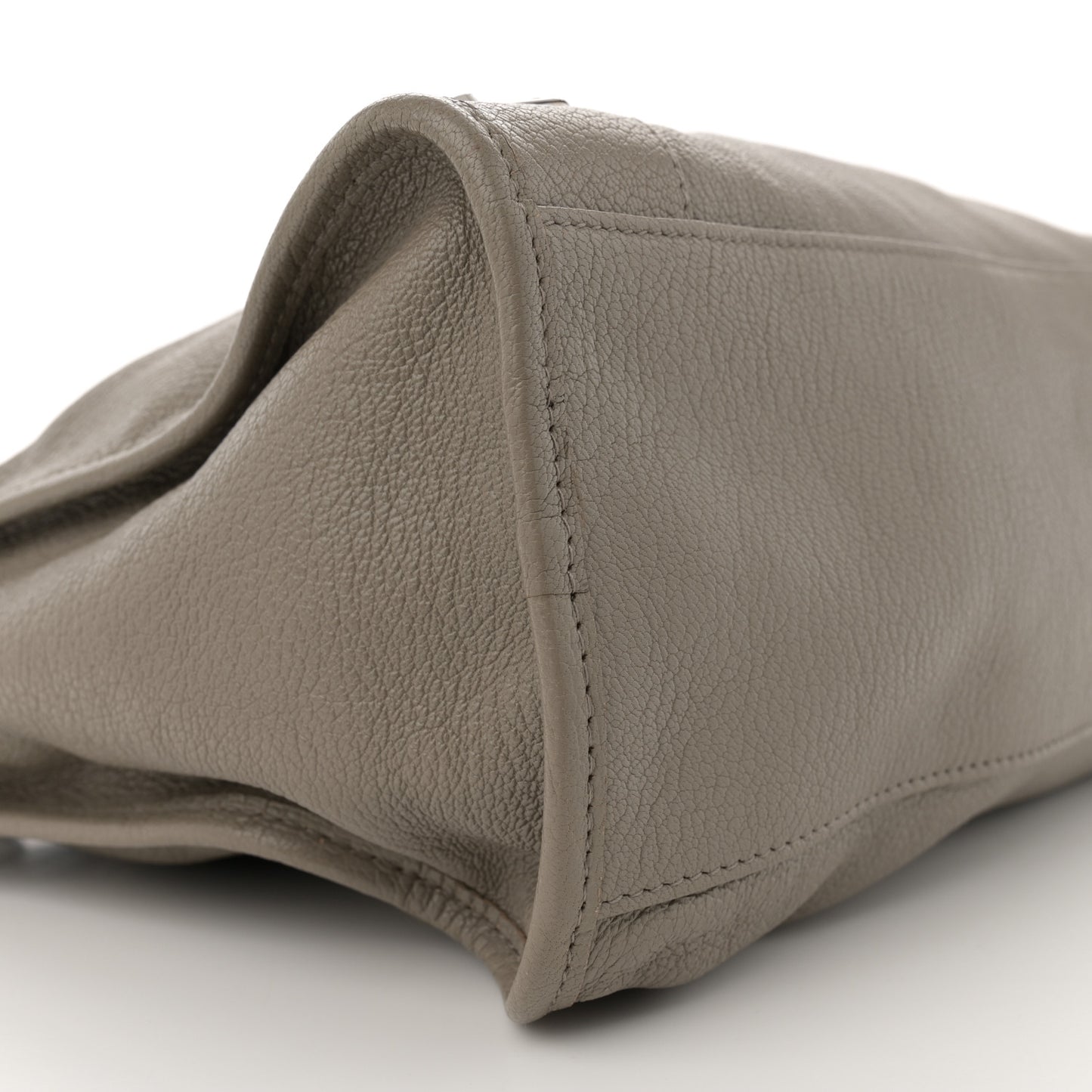 Chevre Silver Metallic Edge Hardware City Gris Taupe