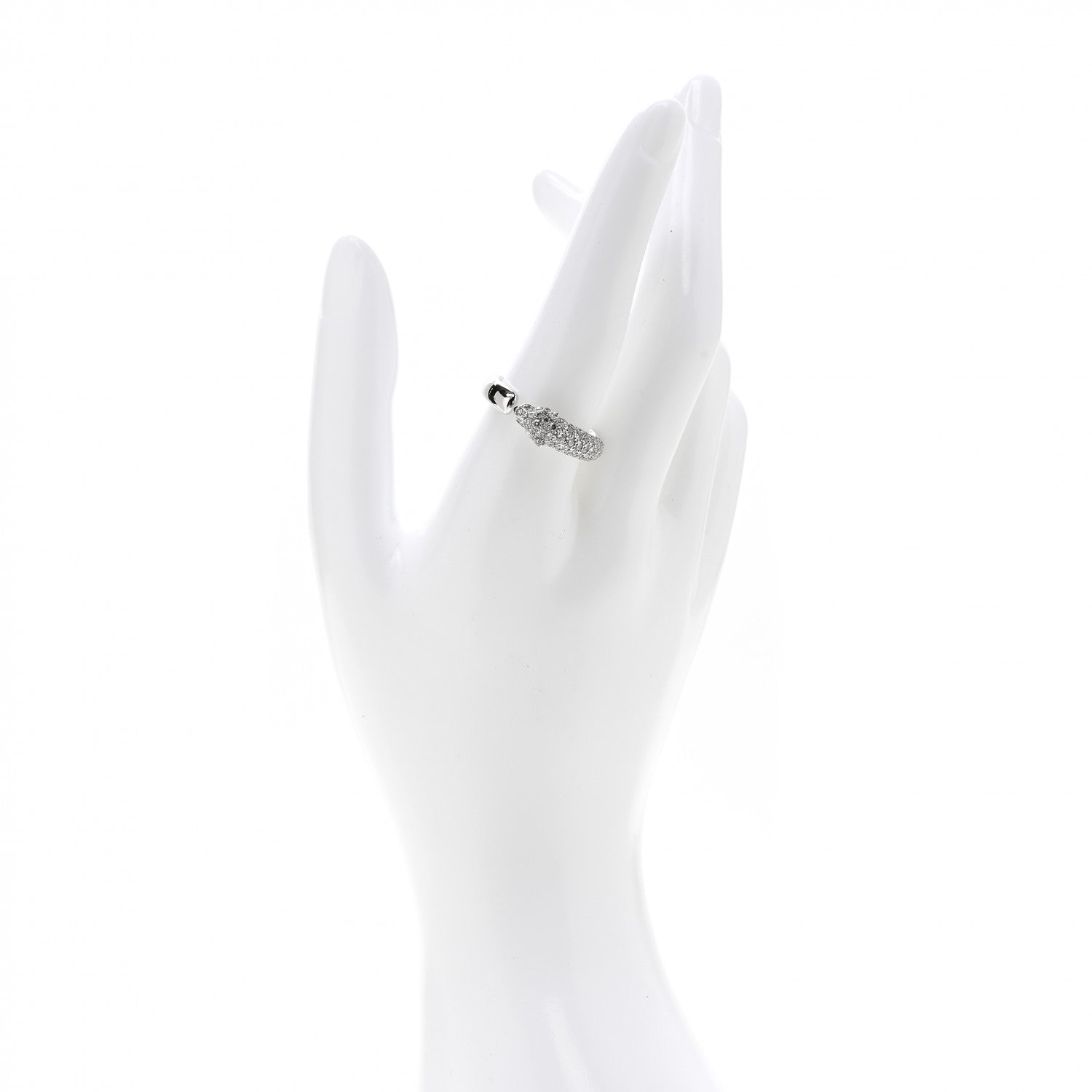 Cartier 18K White Gold Diamond Black Onyx Emerald Panthere De Cartier Ring 61 9.75 2 of 6