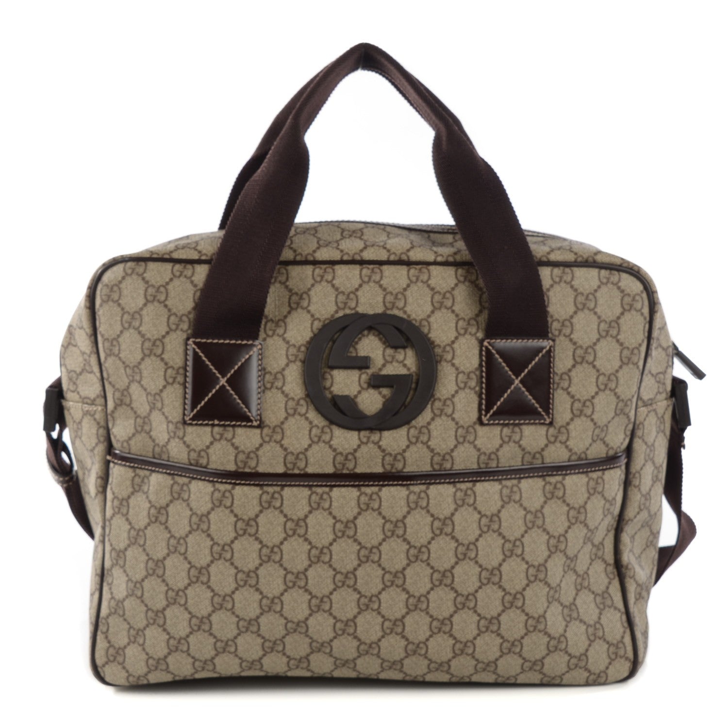 Gucci GG Plus Monogram Interlocking G Briefcase Brown 1 of 7