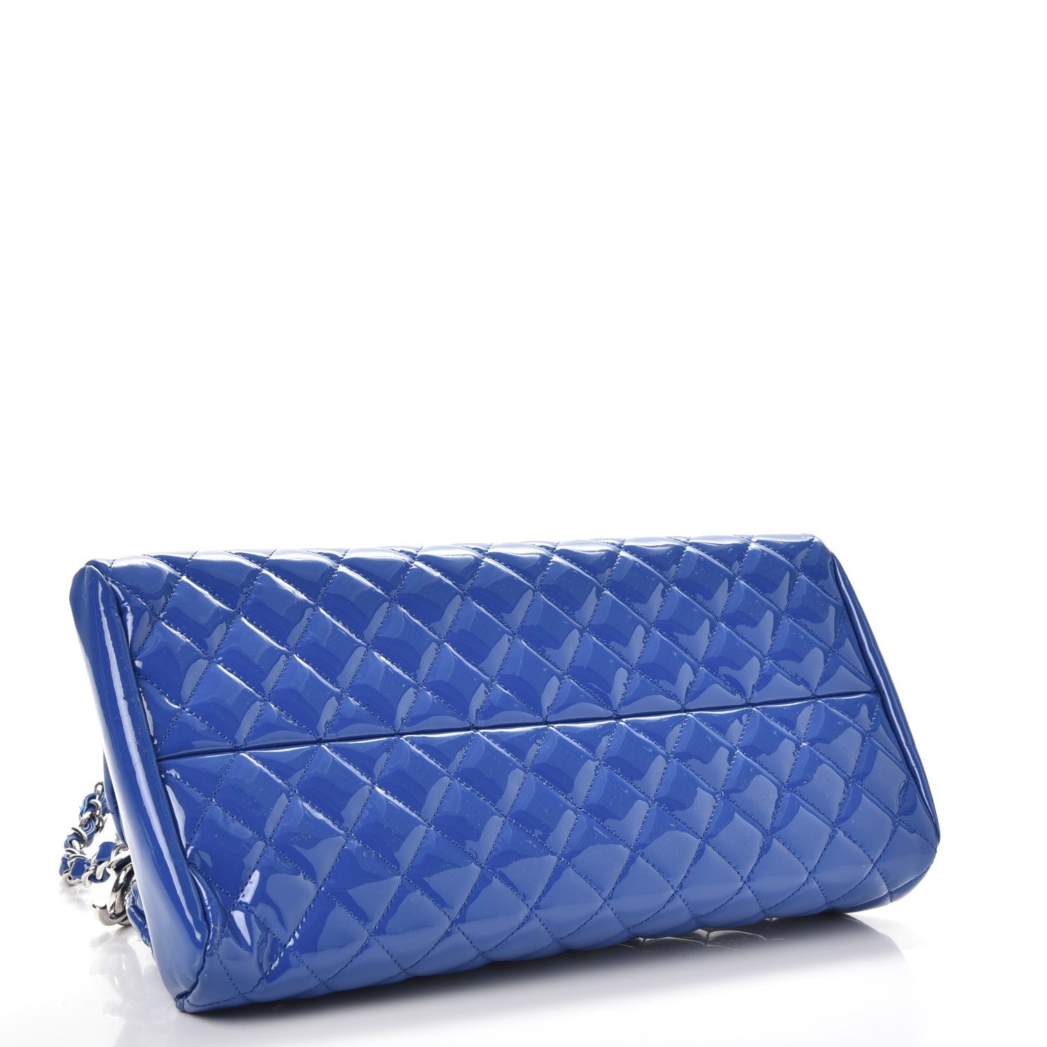 Chanel Patent Quilted Medium Just Mademoiselle Blue 4 of 8