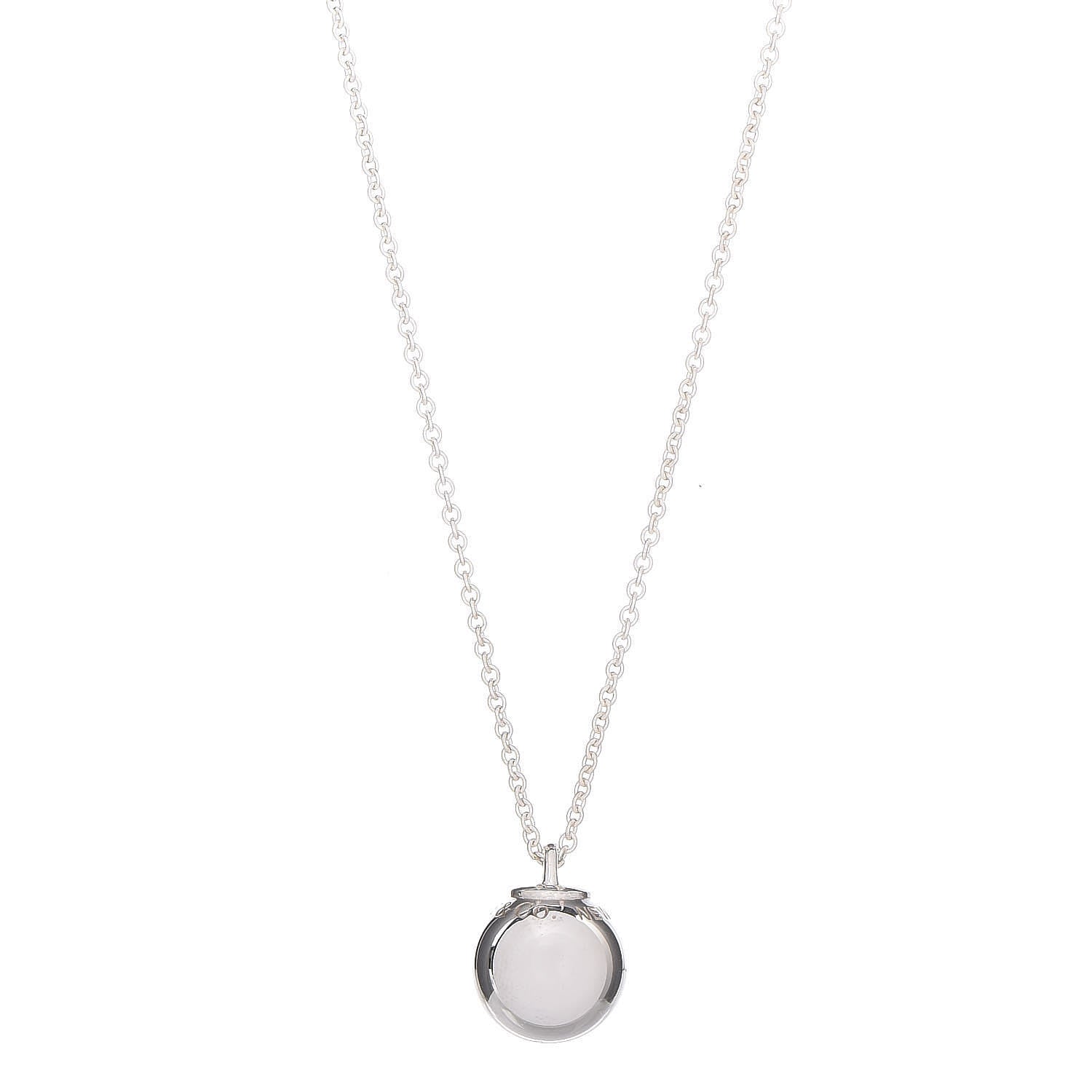 Tiffany Sterling Silver 12.75mm HardWear Ball Pendant Necklace 1 of 6