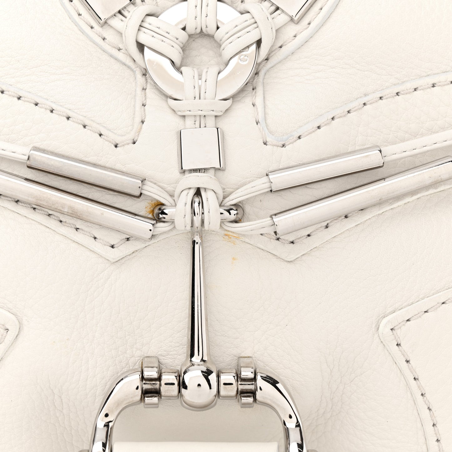 Calfskin Techno Horsebit Large Flap White