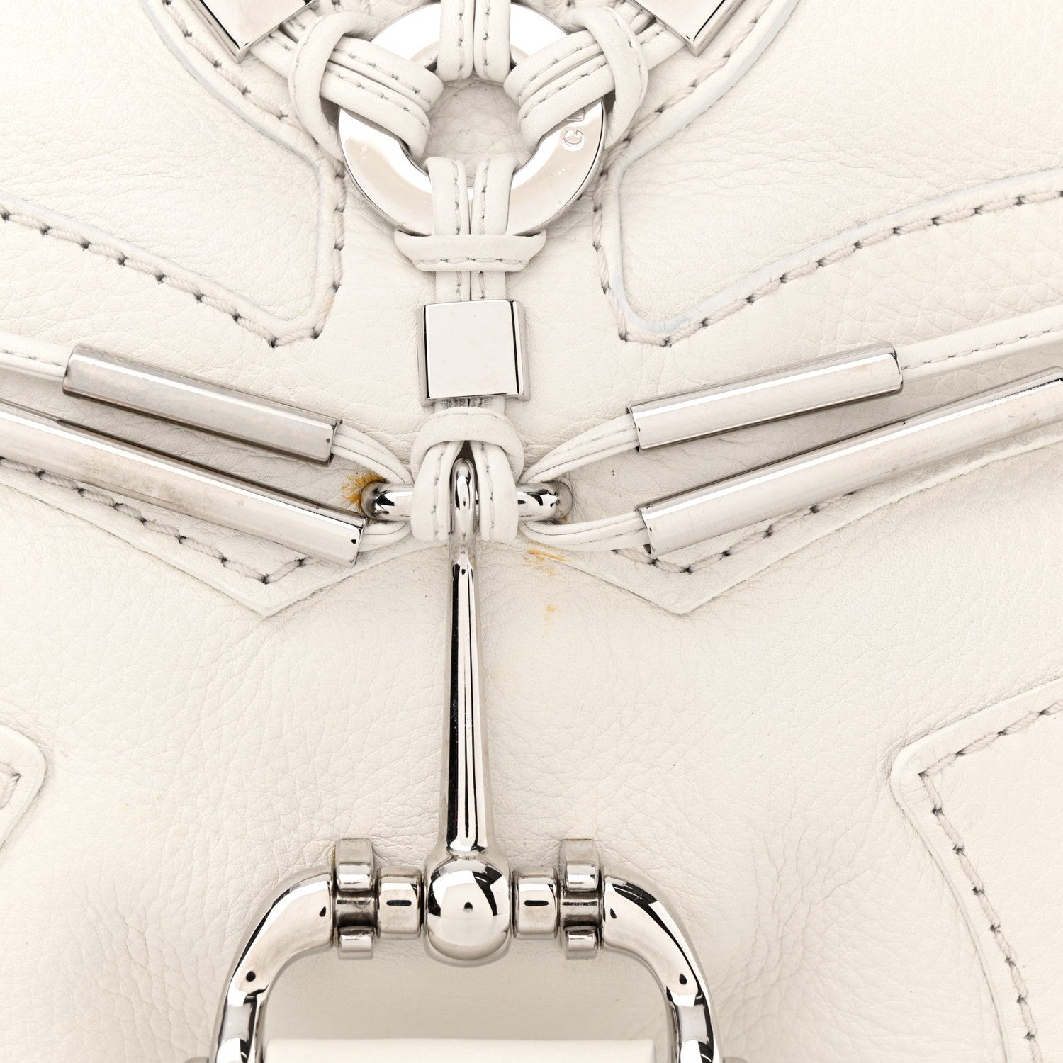 Gucci Calfskin Techno Horsebit Large Flap White 11 of 15