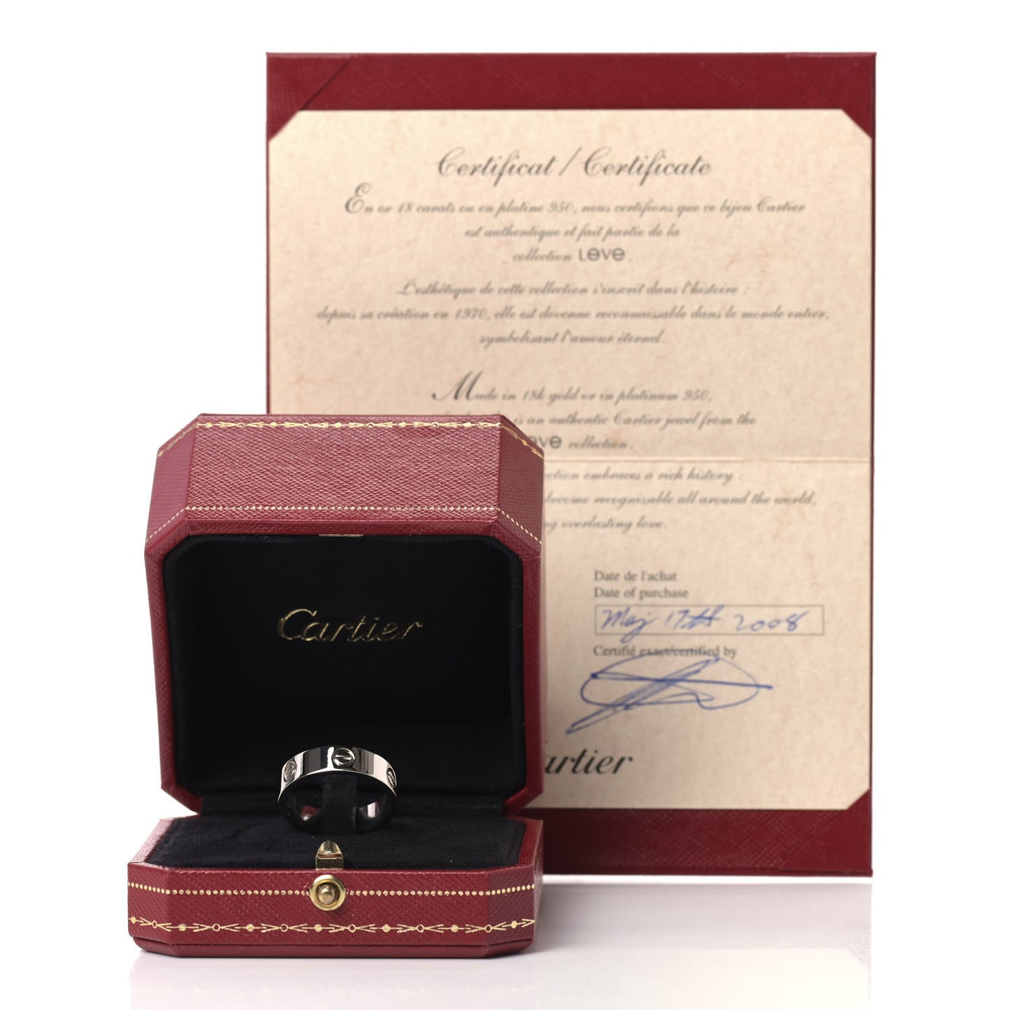 18K White Gold 5.5mm LOVE Ring 61 9.5