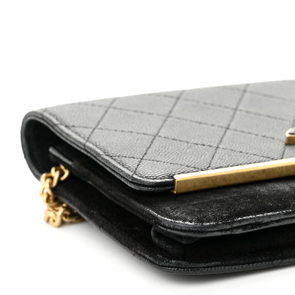 Chanel Caviar Suede Stitched Lady Coco Wallet On Chain WOC Black 10 of 12